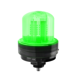 K100PBLGYRAQ K100 Pro Daylight Visible: 3 Color Beacon. 12-48 V dc; Polycarbonate; IP66, IP69K. Green, Yellow, Red; Audible. 5-pin M12 Integral QD