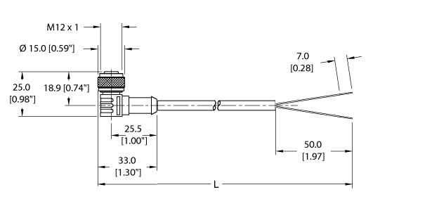 Turck Actuator and Sensor Cordset, Connection Cable (WK 4.2T-6)
