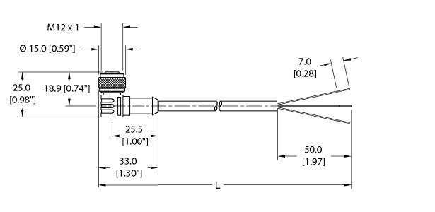 Turck Actuator and Sensor Cordset, Connection Cable (WK 4T-4)