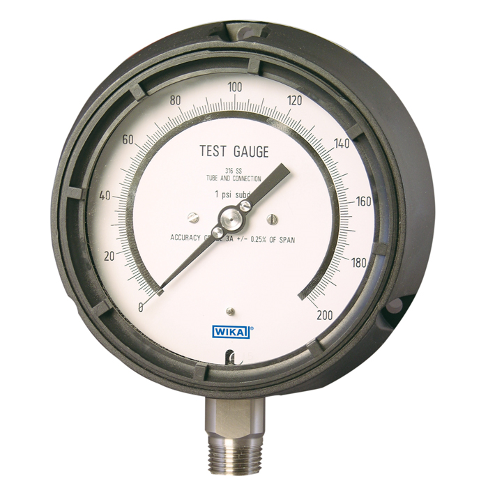 Wika 332.34 Series Stainless Steel Dry Precision Test Process Gauge, 0 to 300 psi