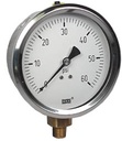 Wika 213.53 Series Industrial Brass Liquid Filled Pressure Gauge, 0 to 60 psi