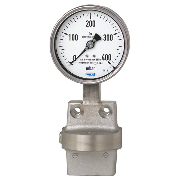 Wika 73x.31 Series 6" Industrial Differential Pressure Gauge, All Welded, Solid Front, SS or Inconel Wetted Parts