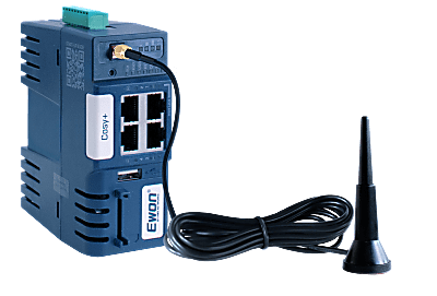 Ewon Cosy+ with Cellular 4G WAN, supports AT&T, includes 4-ports RJ45 10/100Mb LAN (1 WAN configurable). Recommended antenna FAC91201_0000