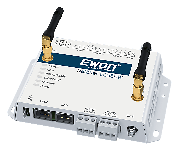 Ewon Netbiter Gateway Model EC360W, with Global 4G Cellular WAN (Replaced NB1023 - EC360 Model)