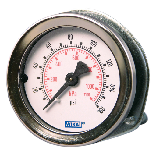 [4231384] Wika 111.16PM Series Brass Dry Pressure Panel Mount Gauge, 0 to 100 psi