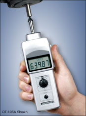 [DT-105A-12CBL] Shimpo LCD Display Contact Tachometer with 12" Circumference Cable Wheel