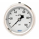 [9253084] Wika 232.30 Series Stainless Steel Dry Pressure Gauge, 4" Dial, 0 to 100 PSI, 1/2" NPT Lower Back Mount