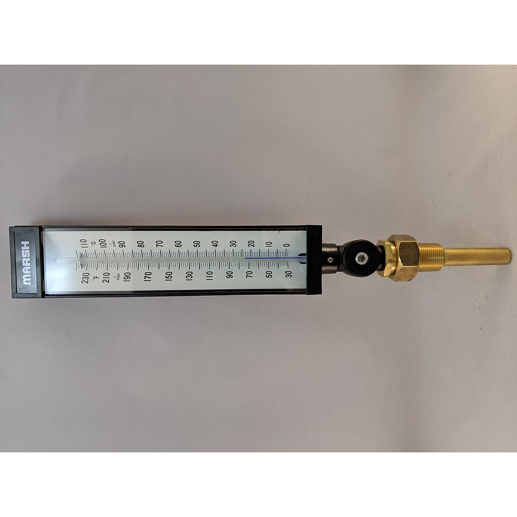 [Y1206] IND THERM 9"SCALE 3.5"STEM 30/240F ADJ ANGLE W/BRASS WELL