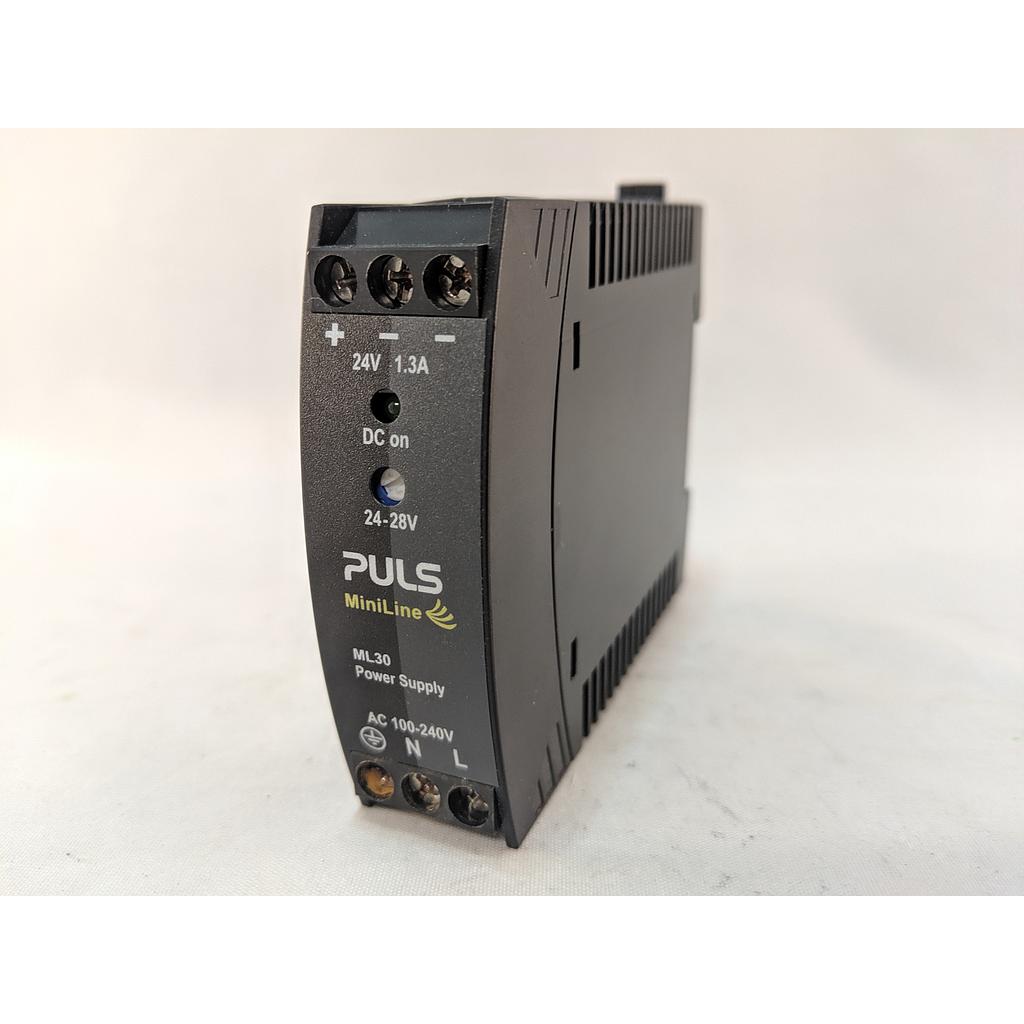 [ML30.241] Puls Power Supply, 30W, 100-240VAC 1PH, 24-28VDC, 1.3-1.1A with Screw Terminals