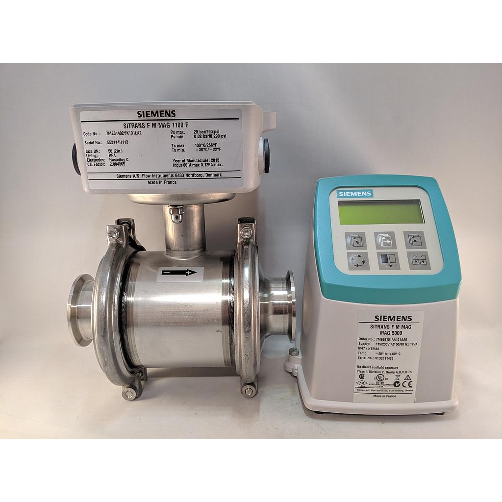 [7ME6140-2YK10-1LA2] SIEMENS MAG1100 FOOD FLOWMETER 2"TRI-CLAMP W/MAG5000 XMTR SIEMENS