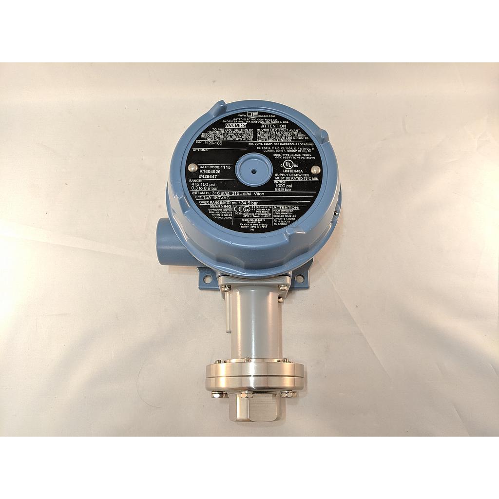 [J120-185] UEC EX-PROOF PRESSURE SWITCH 316SS WETTED PARTS 4-100PSI