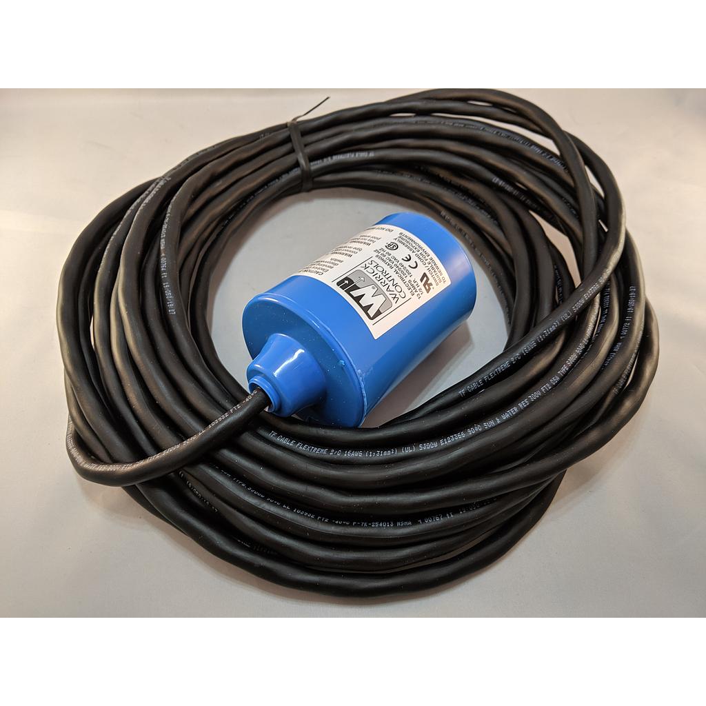 [M-BLU-40] Mechanical Tilt Float Level Switch, N/O, 13 Amp SPST, 40' Cable