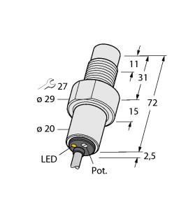 [2503502] Turck Capacitive Sensor, With Increased Temperature Range (BC5-S185-AP4X/S100)