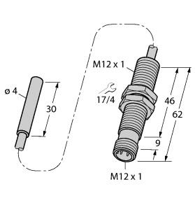 [1533001] Turck Inductive Sensor, With Analog Output (BI1.5-EH04-0.3-M12-SIU-H1141)