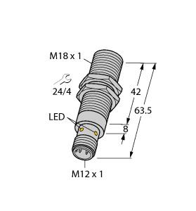 [4614725] Turck Inductive Sensor, Stainless Steel Front (BI10-EG18FM-AP6X-H1141)