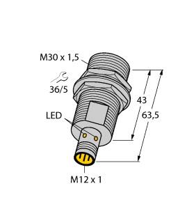 [4614649] Turck Inductive Sensor, Stainless Steel Front (BI10-EG30F-AG6X-H1141)
