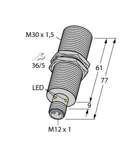 [1584061] Turck Inductive Sensor, For Use in Vehicle Board Nets (BI15-EM30E-AP45XLD-H1141)