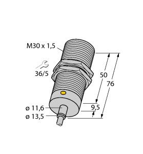 [4618007] Turck Inductive Sensor, With Increased Switching Distance (BI15-M30T-AP6X 7M)