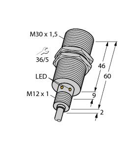 [1636743] Turck Inductive Sensor, For the Food Industry (BI15U-EM30WD-AP6X 20M)