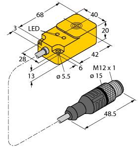 [1608690] Turck Inductive Sensor (BI15U-Q20-VP6X2-0.2-RS4.4T)
