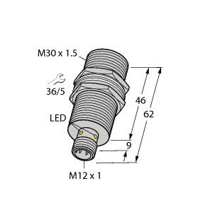 [1644883] Turck Inductive Sensor, IO-Link Communication and Configuration (BI20U-MT30-IOL6X2-H1141)