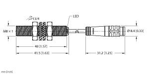 [4602093] Turck Inductive Sensor, With Increased Switching Distance (BI2-EG08-AP6X-0.2-PSG3)