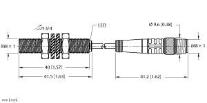 [4602082] Turck Inductive Sensor, With Increased Switching Distance (BI2-EG08-AP6X-0.2-PSG3M)