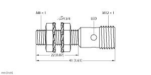 [4669411] Turck Inductive Sensor, With Increased Switching Distance (BI2-EG08K-RN6X-H1341)