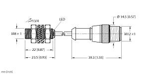 [4669470] Turck Inductive Sensor, With Increased Switching Distance (BI2-EG08K-RP6X-0.2-RS4T)