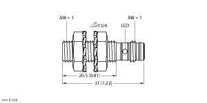 [4669451] Turck Inductive Sensor, With Increased Switching Distance (BI2-EG08K-RP6X-V1131)
