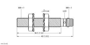 [4602520] Turck Inductive Sensor, With Increased Switching Distance (BI2-EG08-RN6X-V1131)