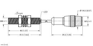 [4602590] Turck Inductive Sensor, With Increased Switching Distance (BI2-EG08-RP6X-0.2-RS4T)