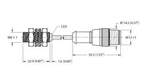 [4602596] Turck Inductive Sensor, With Extended Switching Distance (BI2-EGT08K-AP6X-0.3-RS4T/S1764)