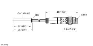 [4610096] Turck Inductive Sensor, With Increased Switching Distance (BI2-EH6.5K-AP6X-0.2-PSG3M)