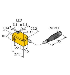 [1609381] Turck Inductive Sensor (BI2-Q10S-AP6X-0.2-PSG3)