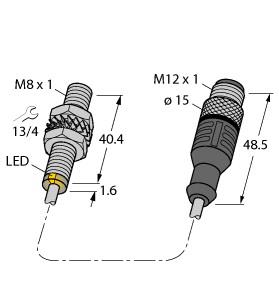 [4602171] Turck Inductive Sensor, With Extended Switching Distance (BI2U-EGT08-AN6X-0.5-RS4T/S1589)