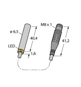 [4281190] Turck Inductive Sensor, With Extended Switching Distance (BI2U-EH6.5-AP6X-0.2-PSG3M)