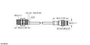 [4670287] Turck Inductive Sensor, With Increased Switching Distance (BI4-G12K-AP6X-0.2-RS4T)