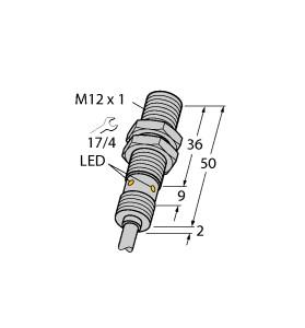 [1634799] Turck Inductive Sensor, For the Food Industry (BI4U-EM12WD-AP6X 12M)