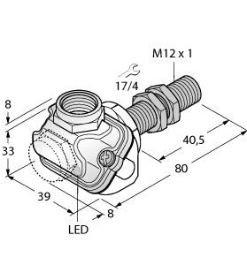[1634760] Turck Inductive Sensor, For the Food Industry (BI4U-EM12WDTC-AP6X)