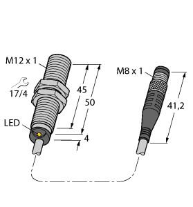 [16348880] Turck Inductive Sensor, With Extended Switching Distance (BI4U-M12-AP6X-0.2-PSG3M)