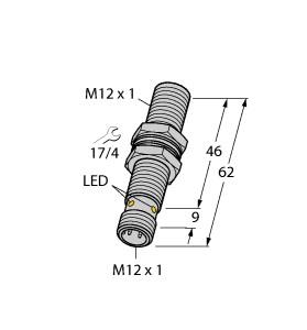 [1634845] Turck Inductive Sensor, With Extended Switching Distance (BI4U-M12E-AP6X-H1141)