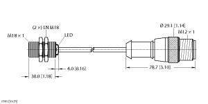 [4414596] Turck Inductive Sensor, With Increased Switching Distance (BI7-GT18K-AD4X-0.3-RS4.23T)