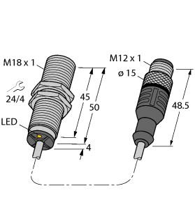 [4414574] Turck Inductive Sensor (BI7-MT18H-AD4X-0.3-RS4.23T)