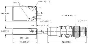 [1601671] Turck Inductive Sensor, With Weldguard® coating (BI7-Q08-AP6X2-0.3-RSE 4T-P7X2/S1589)