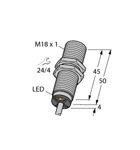 [1644728] Turck Inductive Sensor, With Extended Switching Distance (BI8U-M18-AP6X 7M)
