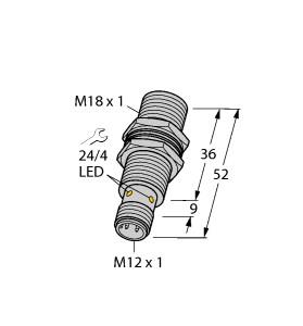 [1644739] Turck Inductive Sensor, With Extended Switching Distance (BI8U-MT18-AN6X-H1141)