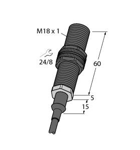 [1650229] Turck Inductive Sensor, For Underwater Applications (BI8U-P18-AP6/S139-S1261 7M)