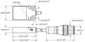 [1662083] Turck Inductive Sensor, With WeldGuard™ Coating and Increased Switching Distance (BI8U-Q08-AP6X2-0.2-RS4T/S1589)