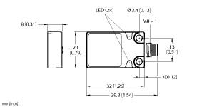 [1662005] Turck Inductive Sensor, With Extended Switching Distance (BI8U-Q08-AP6X2-V1131)